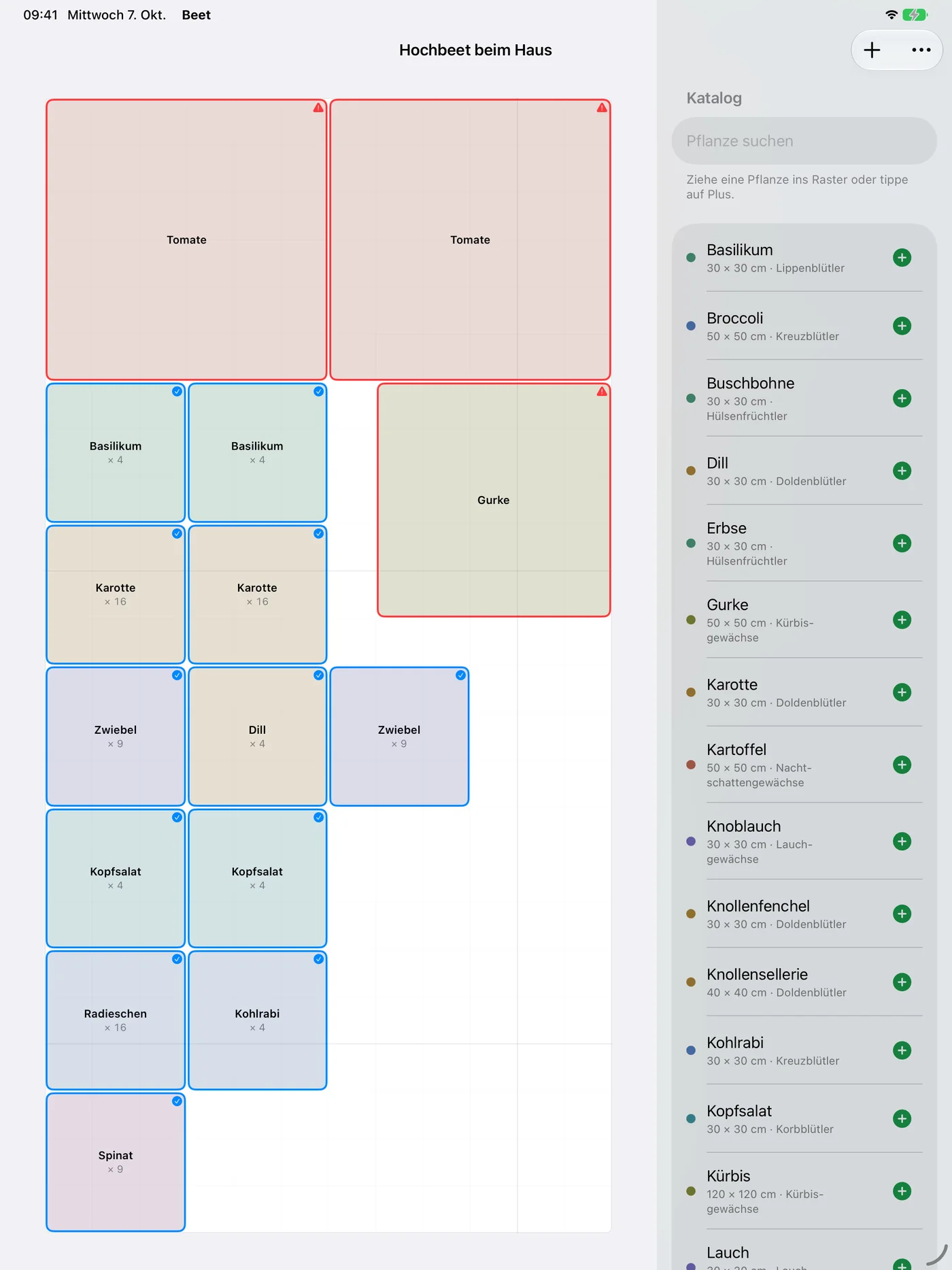 Plan your beds on a grid
